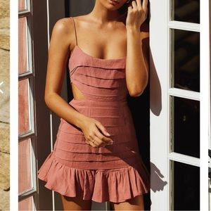 Saints and Secrets Augustine Pleated Detail Cut-Out Mini Dress - M